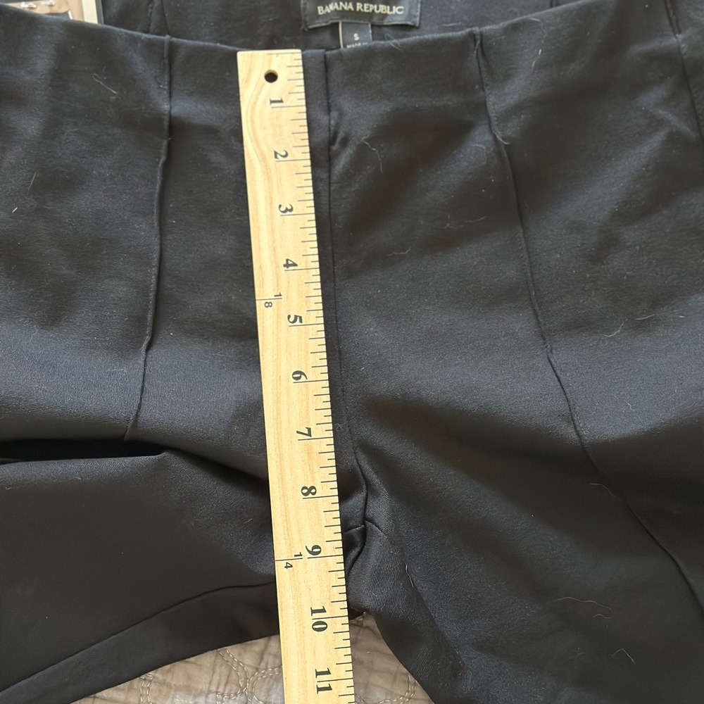 Banana Republic Womens Black Ponte Pant Pull On Straight Leg Seam Detail S NEW - Picture 6 of 10